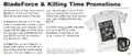 News - BladeForce & Killing Time Promotions